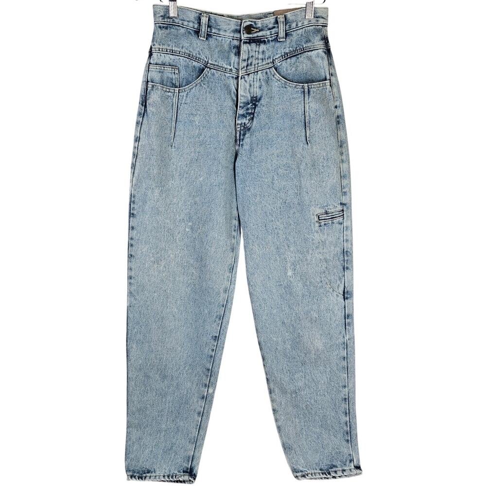 WHIPP Vintage Acid Wash High Waisted Mom Jeans Women‎ Size 11 12 Made in Japan